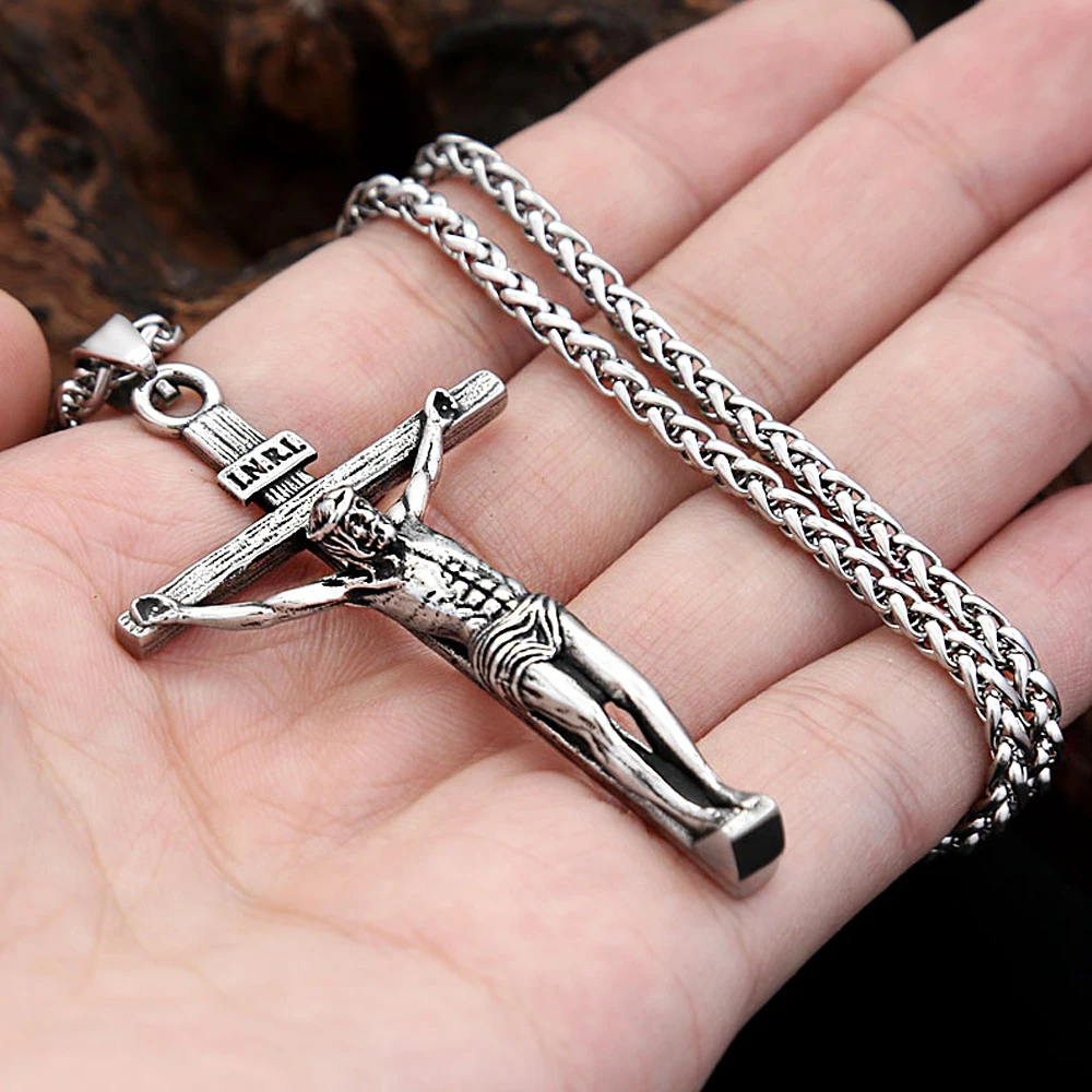 Jesus On The Cross Pendant Necklaces For Men Stainless Steel - Image 6