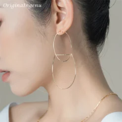 Alternative view of Gold Filled Hoop Earrings Handmade Jewelry 925 Silver