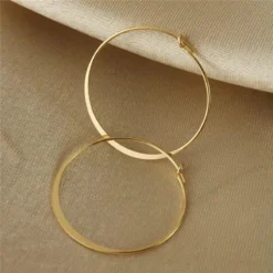 Alternative view of 14K Gold Filled Flattened Wire Hoop Earrings