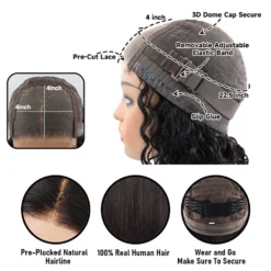Alternative view of Latina Curly Dark Brown Colored 13X4 Human Hair Wigs For Black Women Glue less Bouncy Curly 4x4 Pre-Cut Lace Wig Human Hair Remy