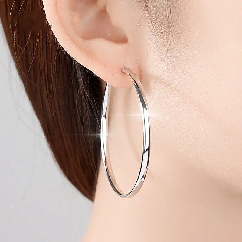 18K Gold Plated Hoop Earrings For Women 925ng Silver