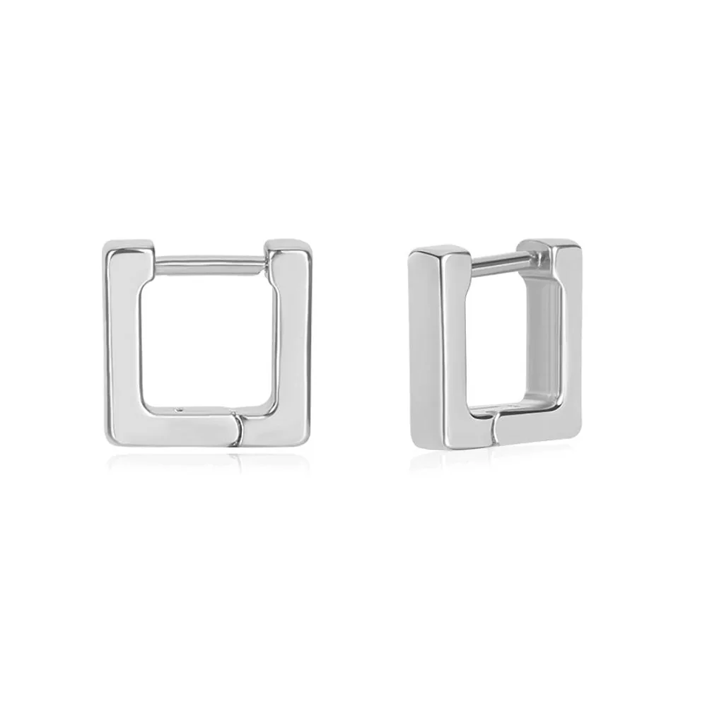 14K Gold Plated Minimalist Geometric Huggie Hoop Earrings for Women - Image 7