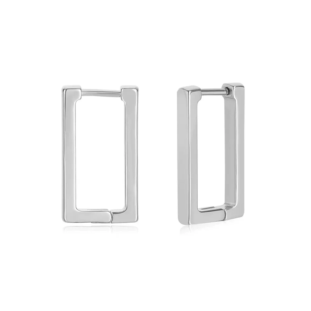 14K Gold Plated Minimalist Geometric Huggie Hoop Earrings for Women - Image 8