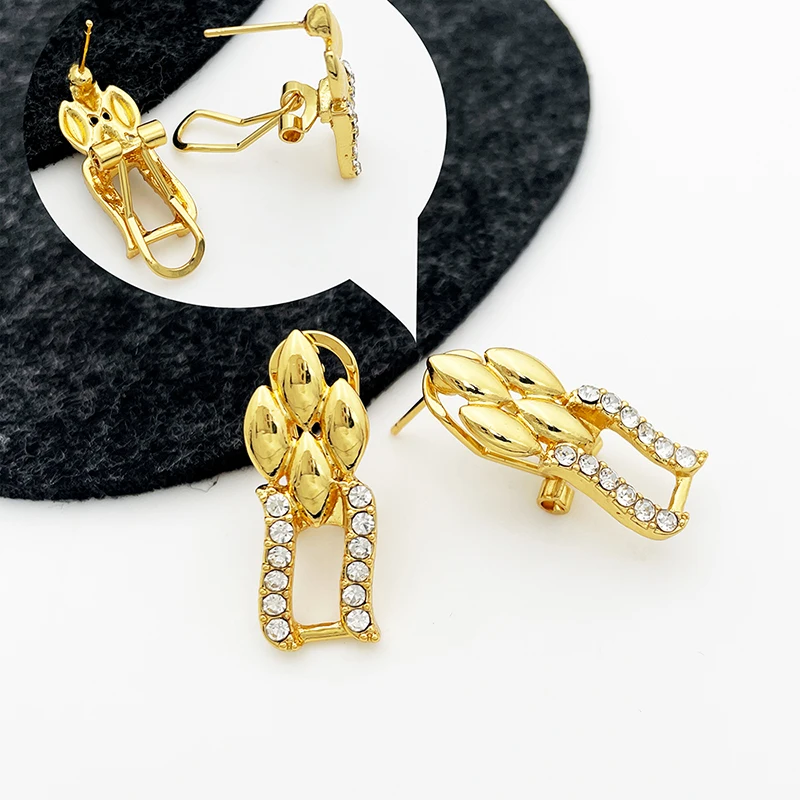 Dubai Gold Color Cuban Necklace & Earrings Jewelry Set for Women - Image 6