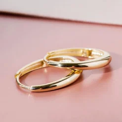 Alternative view of Versatile Gold Color Hoop Earrings