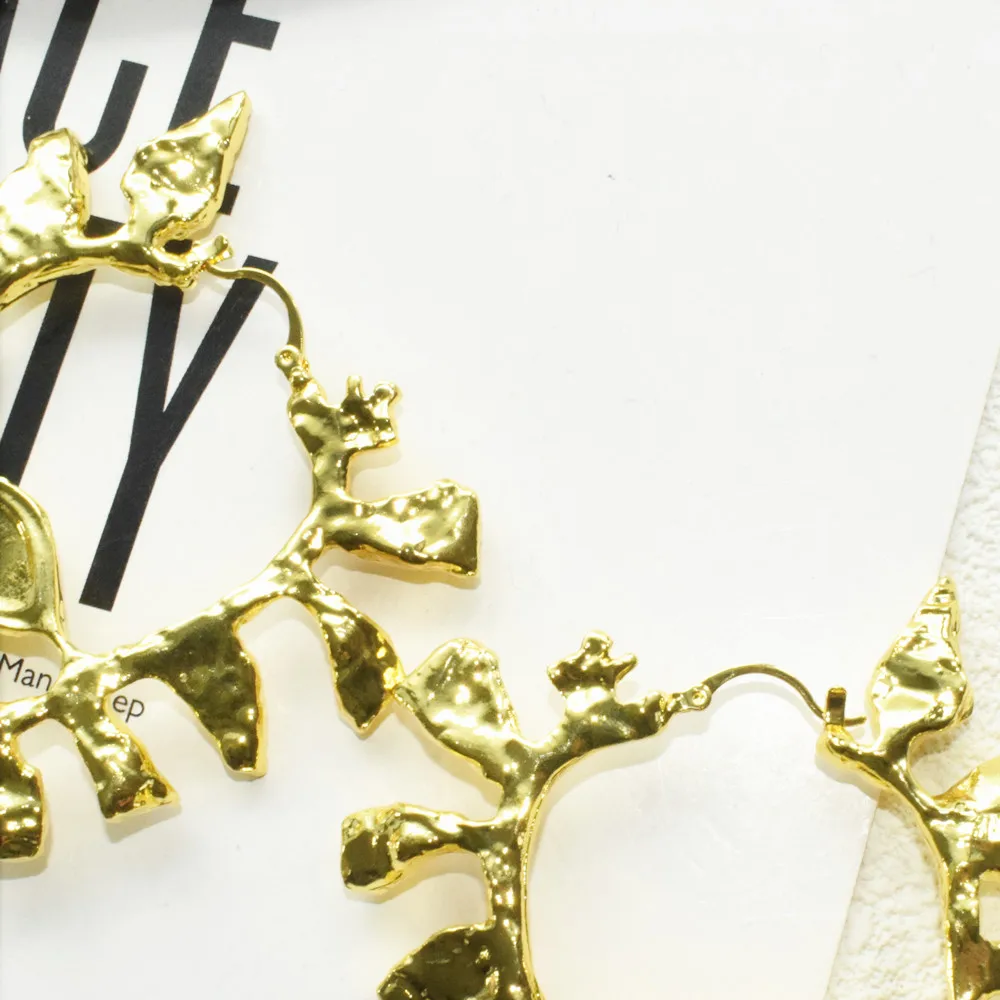 Women's Gold-Plated Eyes Hoop Earrings Fashion Statement - Image 6