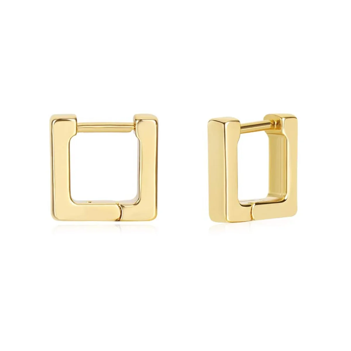 14K Gold Plated Minimalist Geometric Huggie Hoop Earrings for Women - Image 9