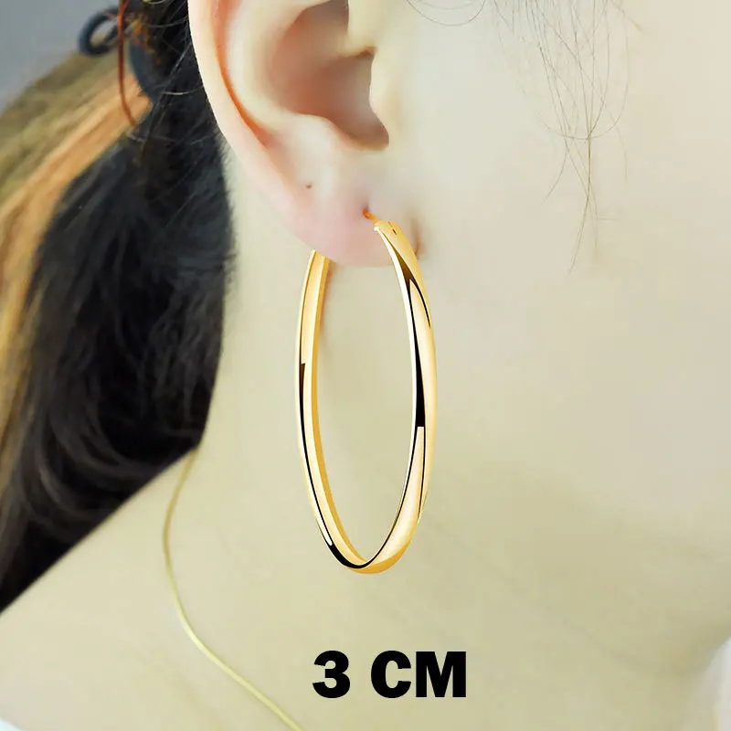 18K Gold Plated Hoop Earrings For Women 925ng Silver - Image 16