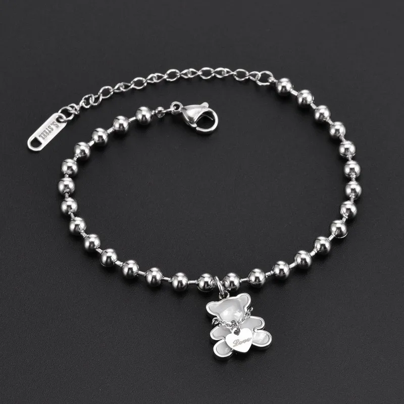 3-Piece Bear Charm Stainless Steel Jewelry Set - Image 17